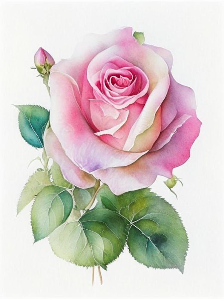 Rose Wildflower Watercolour 2