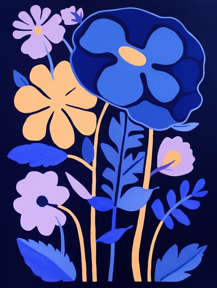 Blaue Blumenillustration Statice 1