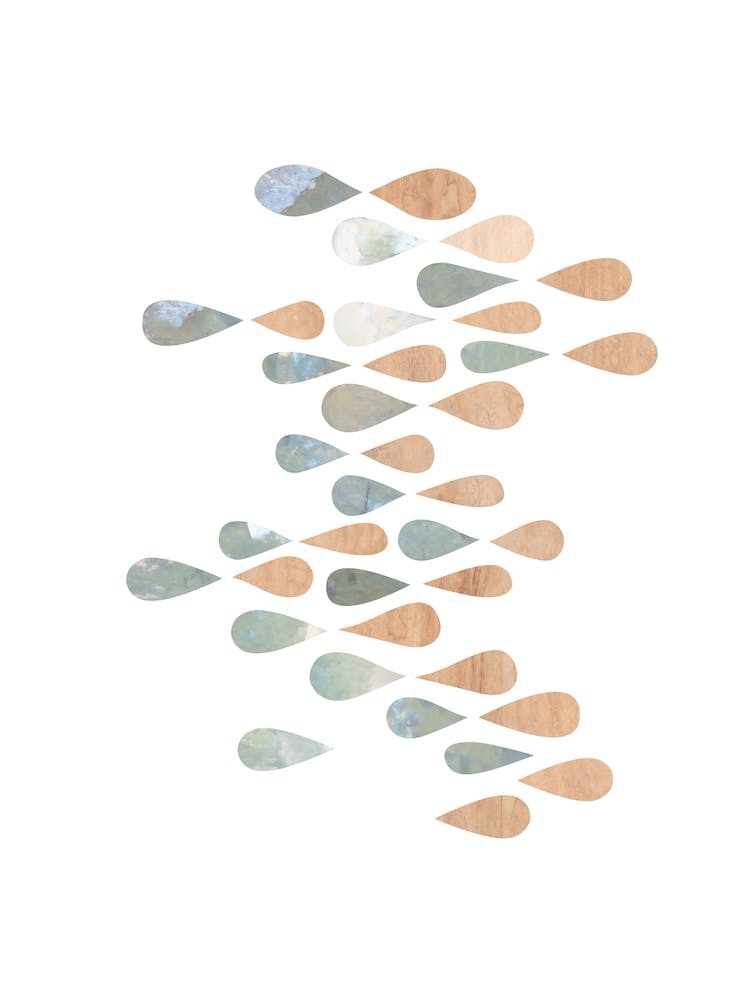 Beige Blue Abstract 01