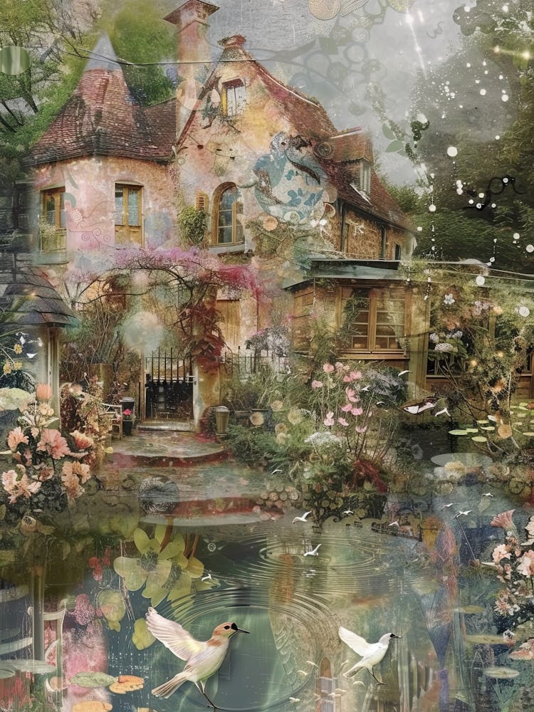 Monet Pond Fairies Scrapbook Collage 4