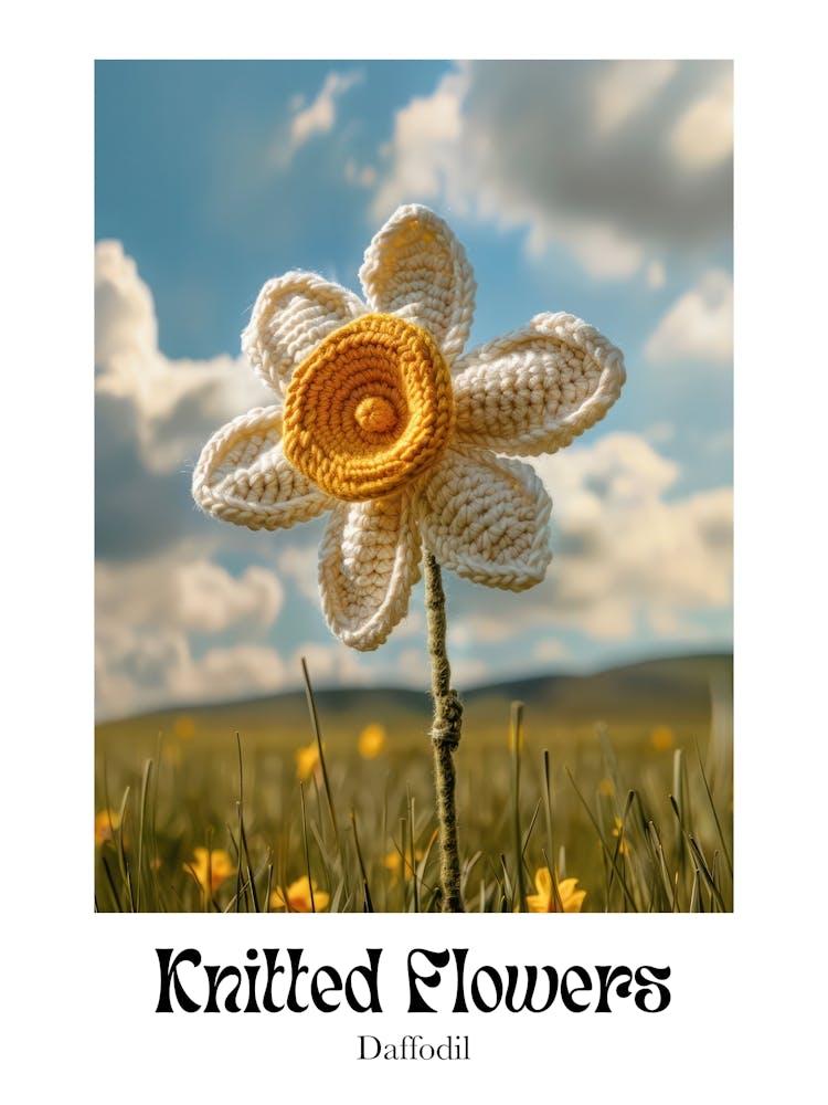 Knitted Flowers Daffodil  3