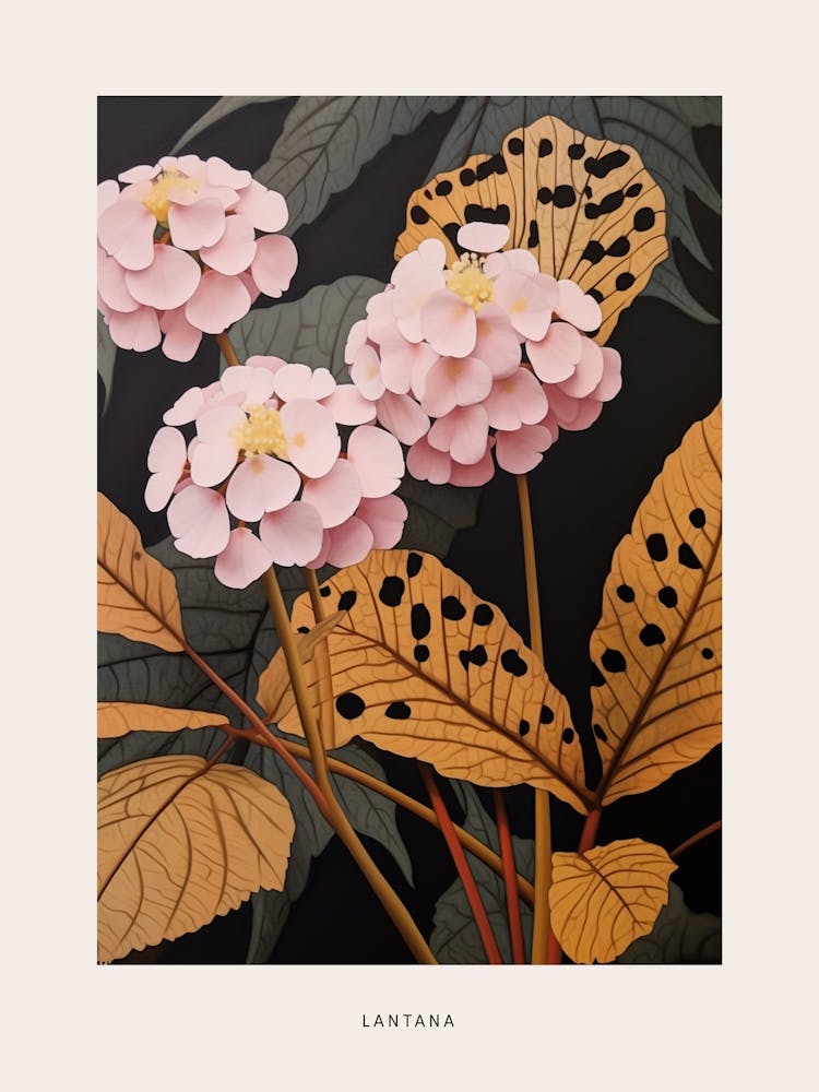 Flower Illustration Lantana 2 Poster