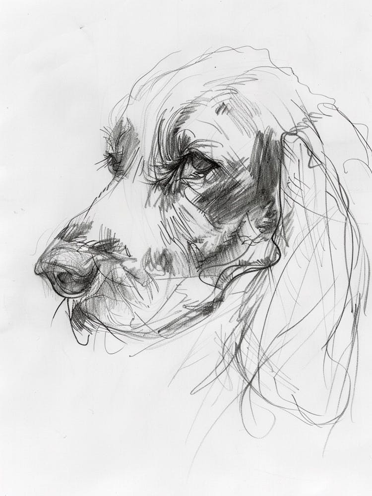 Cocker Spaniel Dog Charcoal Line 3