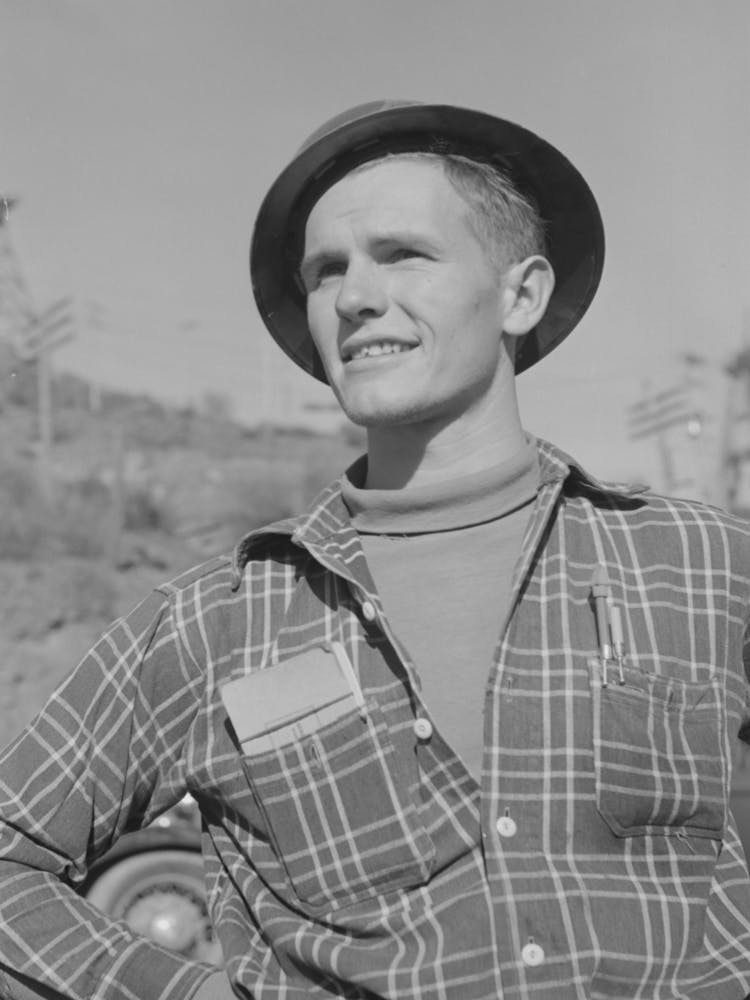 Workman At Shasta Dam, Shasta County, California By Russell Lee