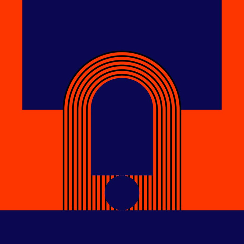 Orange and Blue Geometric Arch