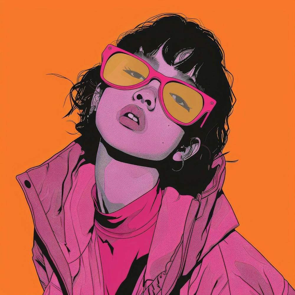 Pink Girl With Sunglasses