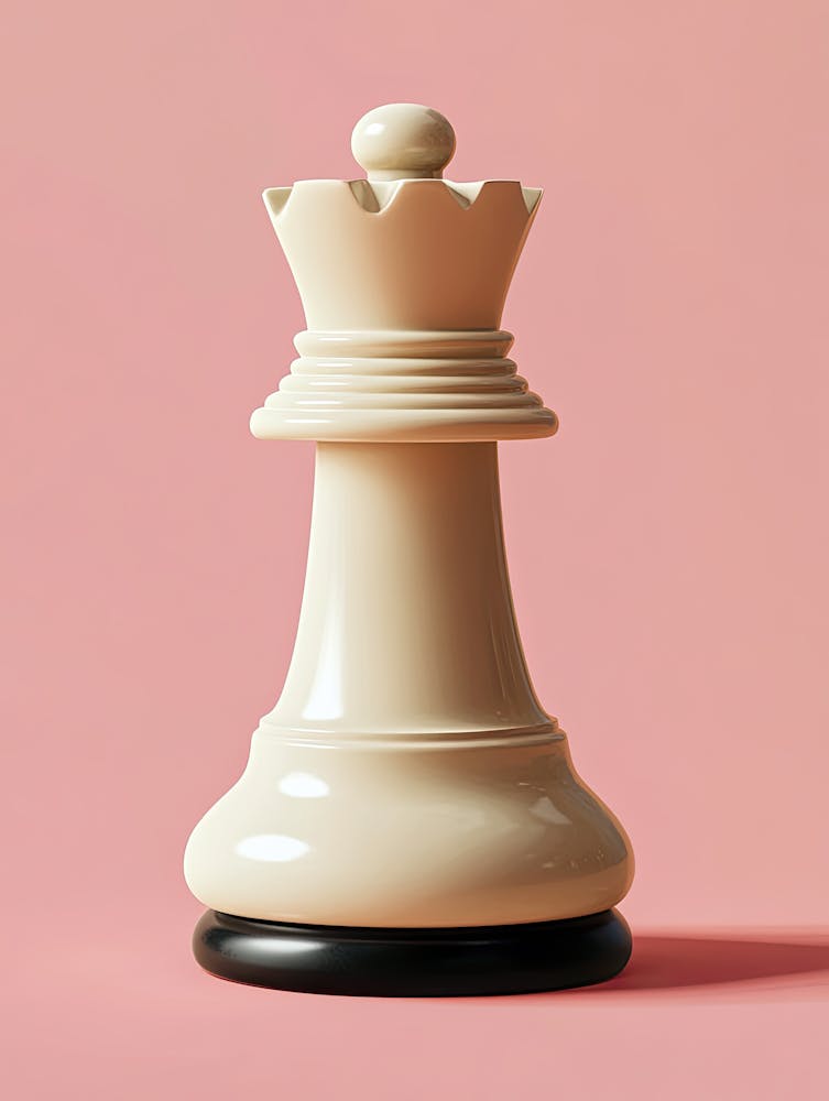 Pièce d'Échecs sur Fond Rose | Affiche d'Échecs
