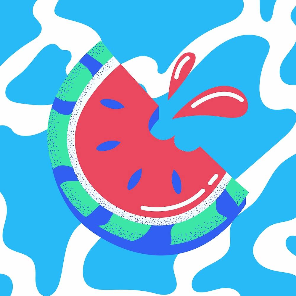 Summer Fruits Watermelon Square