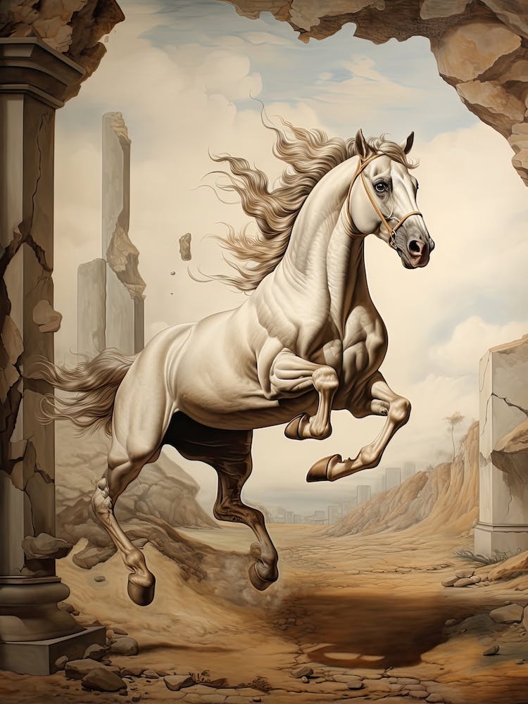 A Horse Painting In The Style Of Trompe L Oeil 2
