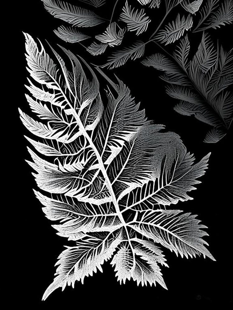 Spruce Leaf Linocut 3