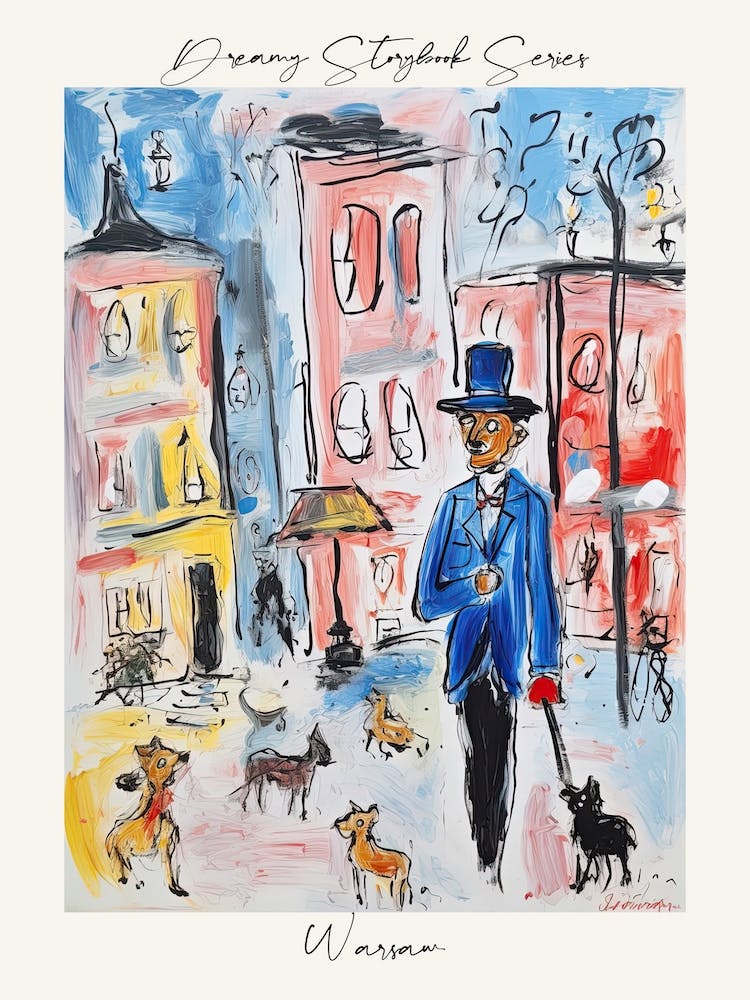 Poster Of Warsaw, Dreamy Storybook Illustration 3