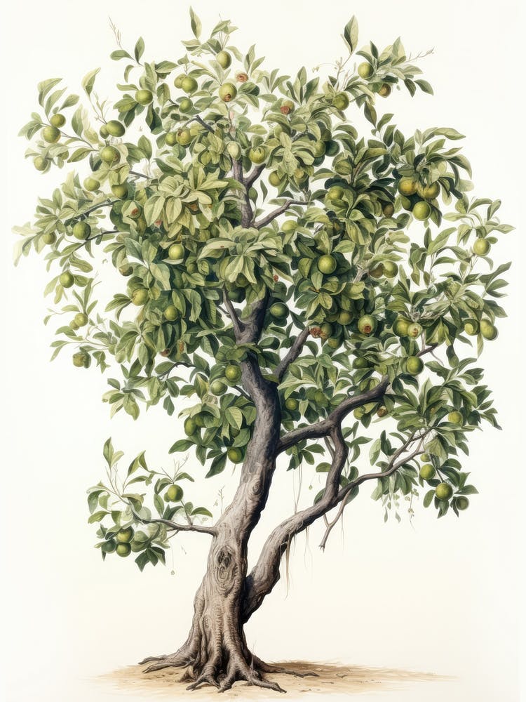 Vinage Apple Tree Drawing