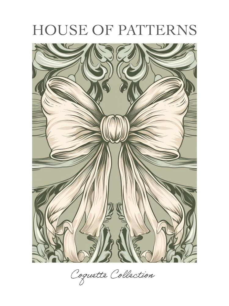 Coquette In Sage 1 Pattern Poster