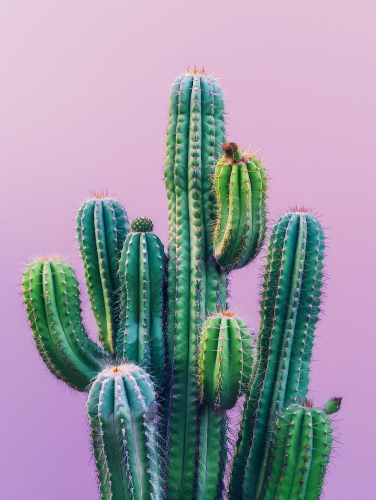 Cactus On A Purple Background 1