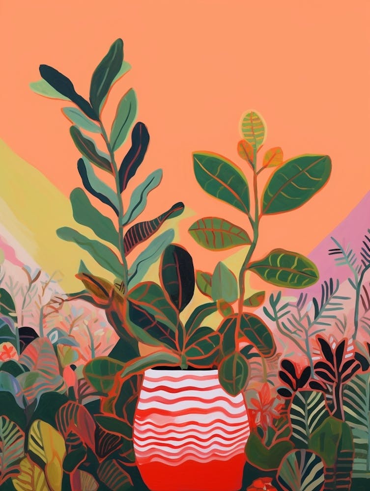 Boho Pflanzen-Gemälde Zz Plant 5