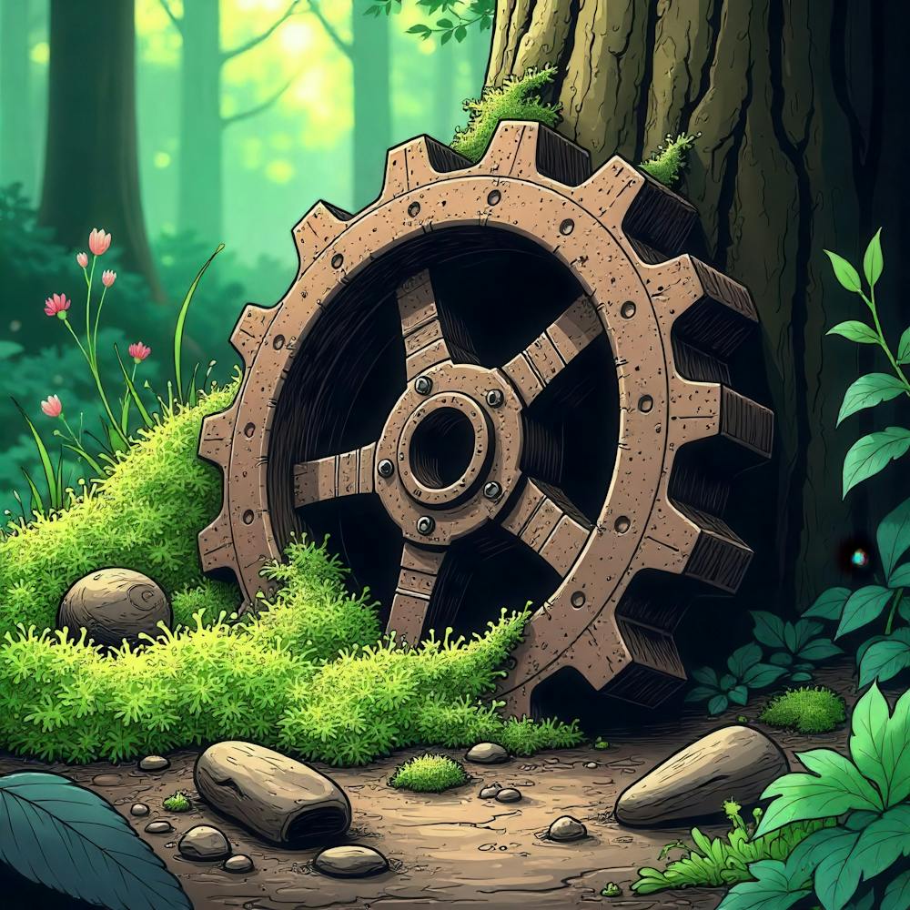 Gear Wheel In The Forest