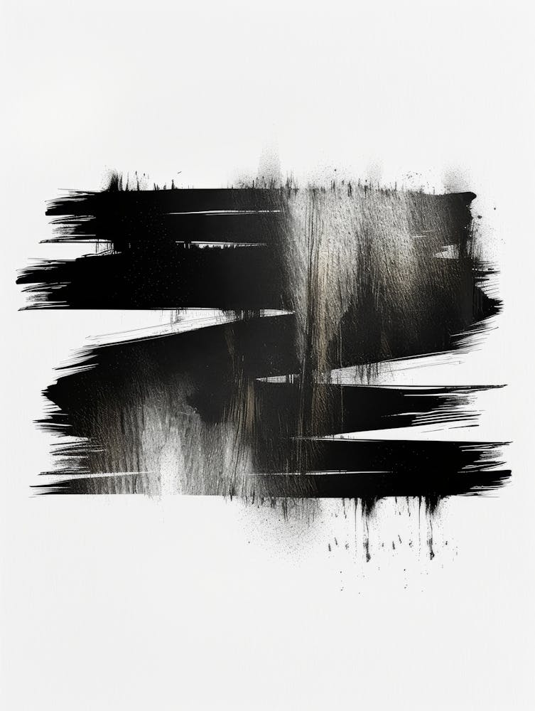 Black And White Brushstrokes 5