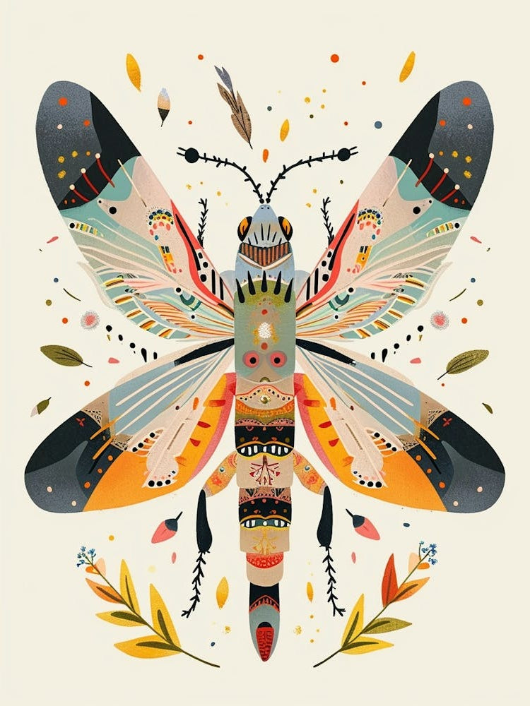 Colourful Insect Illustration Firefly 1