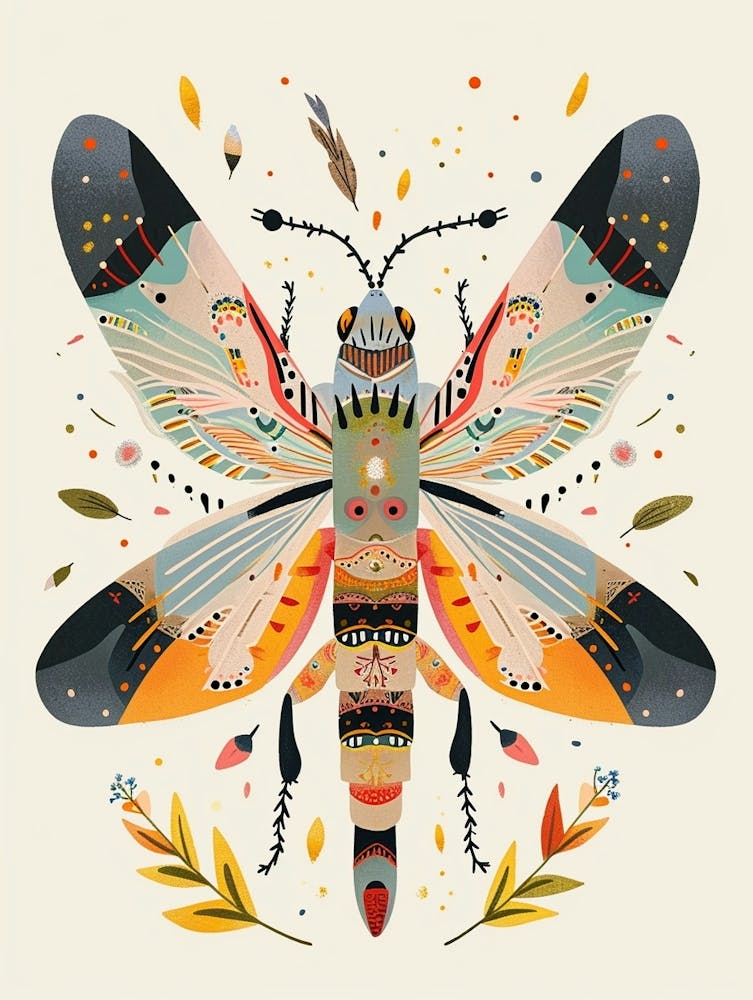 Colourful Insect Illustration Firefly 1