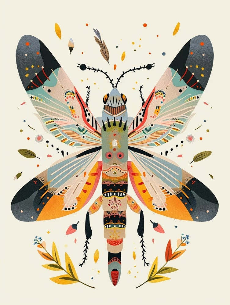 Colourful Insect Illustration Firefly 1