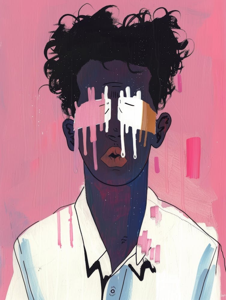 Man With His Eyes Painted On