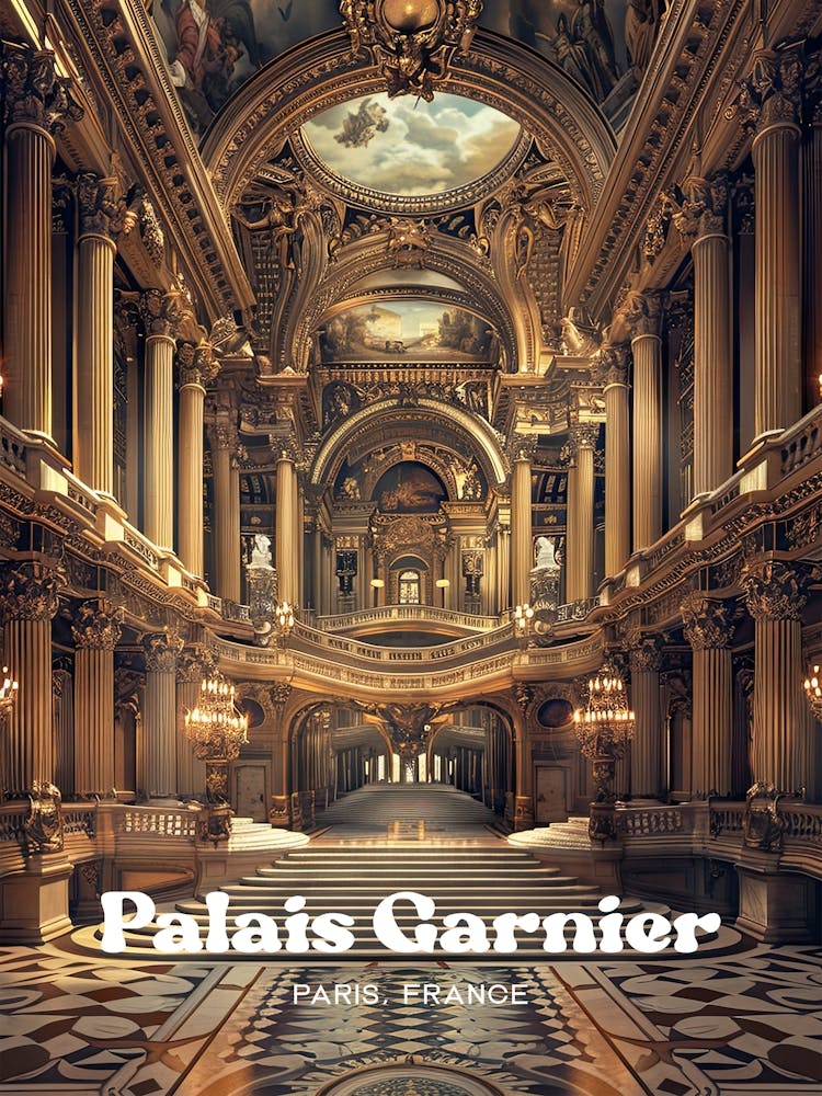 Palais Garnier Opera Paris Travel Art Illustration
