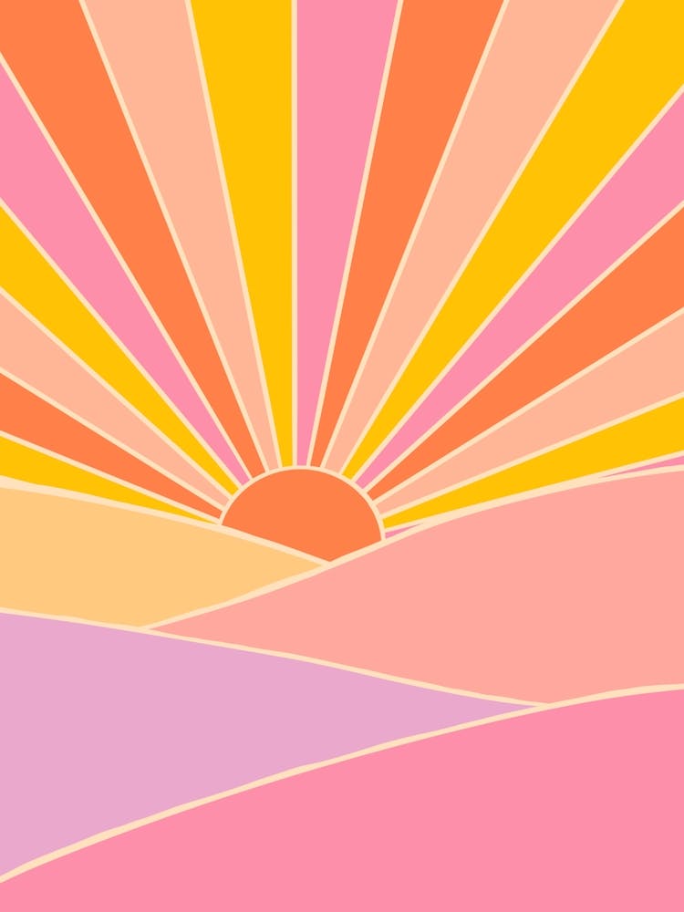 Abstract Sunset retro