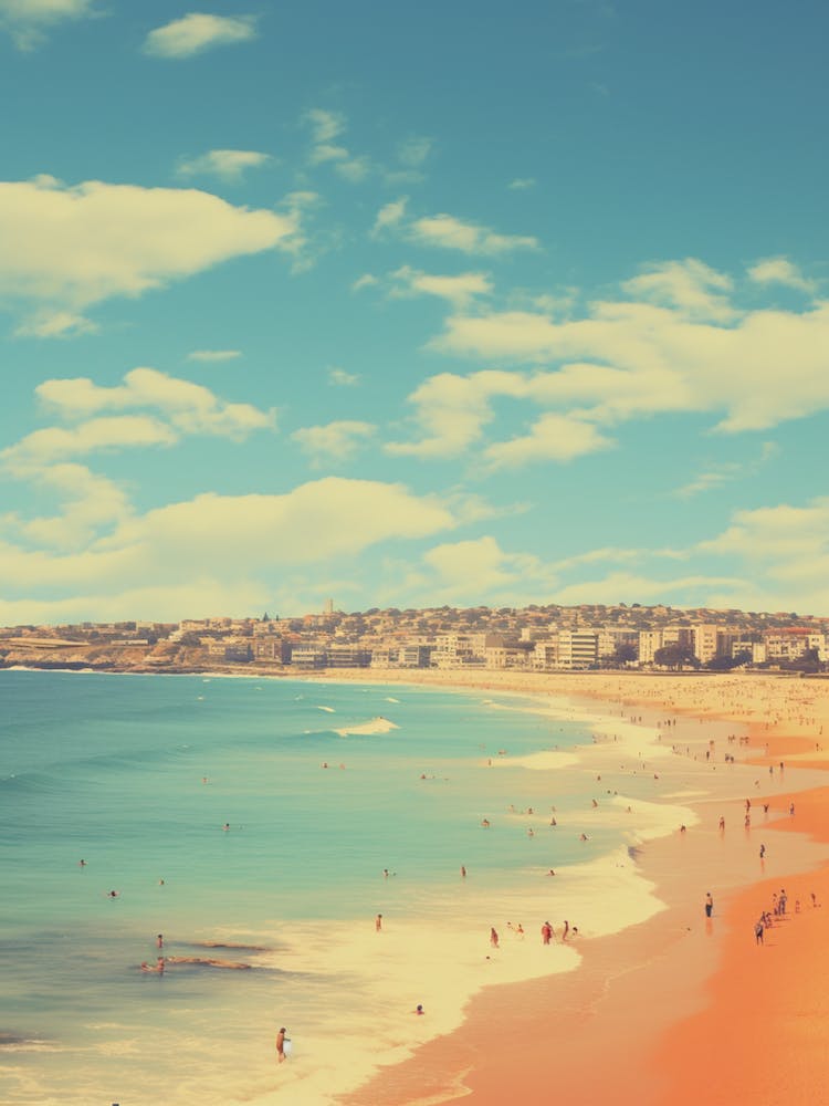 Bondi Beach Sydney Australia Mediterranean Style Illustration 2
