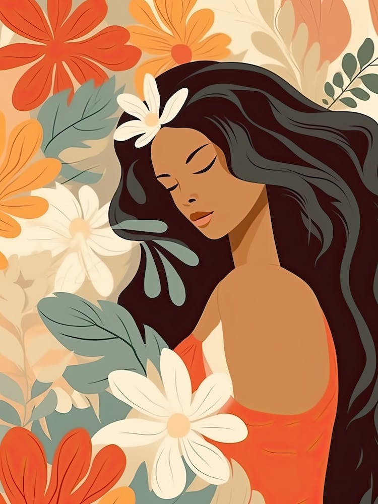 Bloom Body Woman Portrait Orange Tones 15