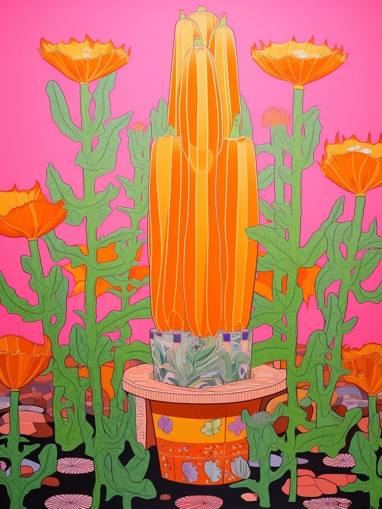 Mexican Style Cactus Illustration Bishops Cap Cactus