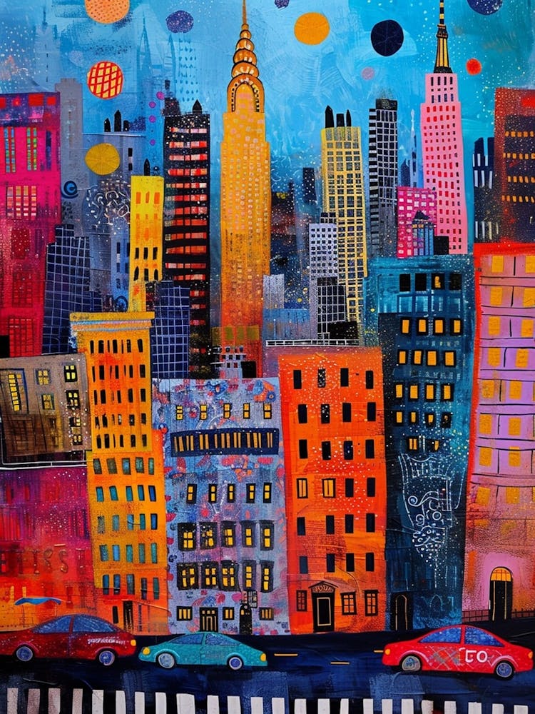 Kitschig Buntes New York Gemälde 4