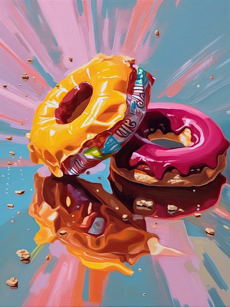 Doughnuts Oil Painting 2