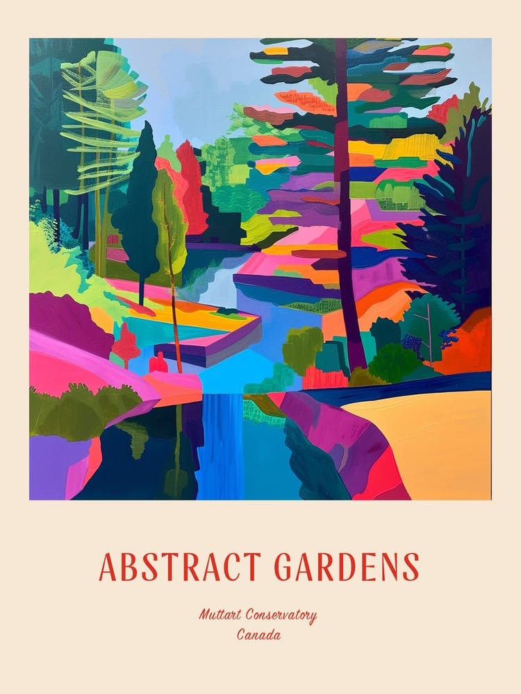 Colourful Gardens Muttart Conservatory Canada 1 Red Poster