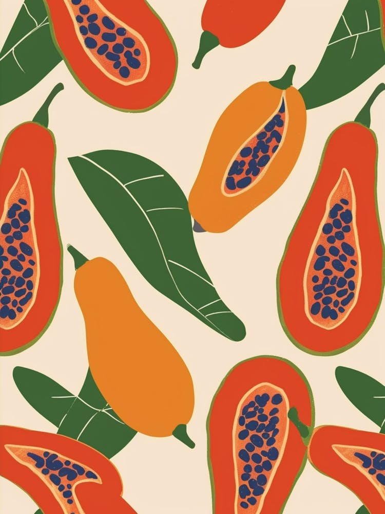 Papaya Pattern Illustration