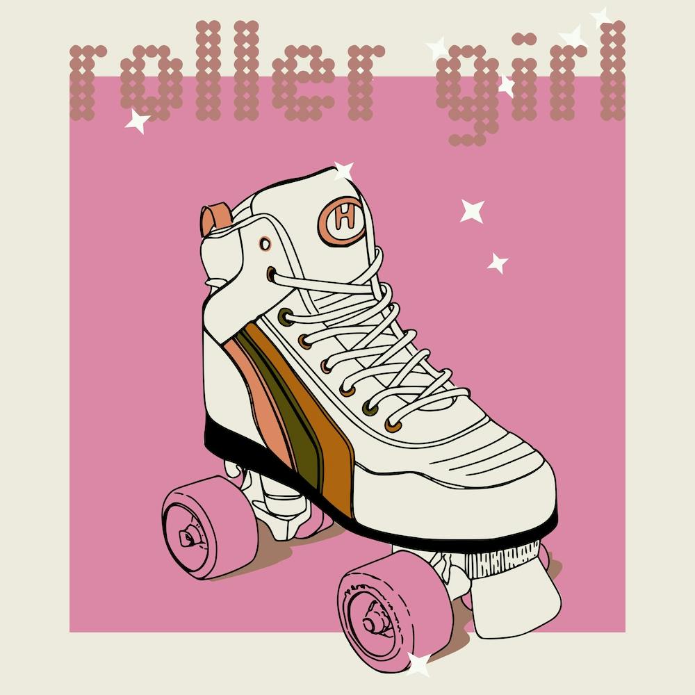 Celebrate The 80s Roller Girl Square