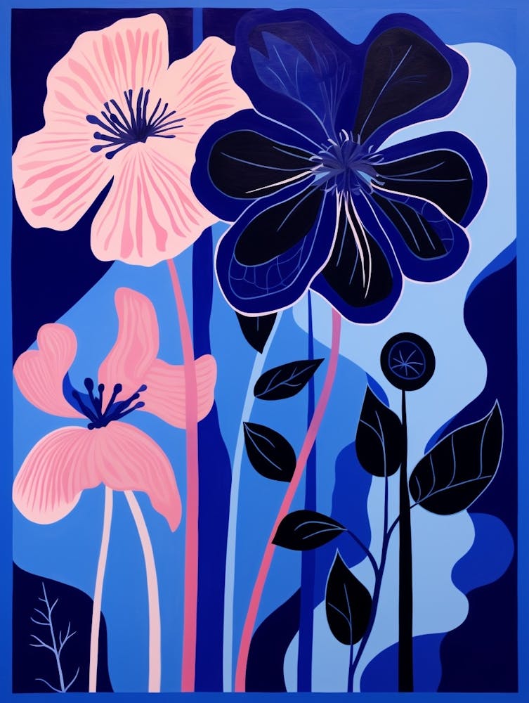 Blue Flower Illustration Amaryllis 1