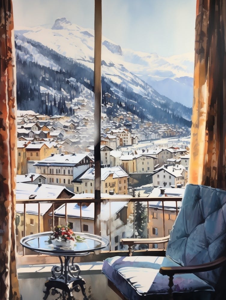 Winter Cityscape St Moritz 1