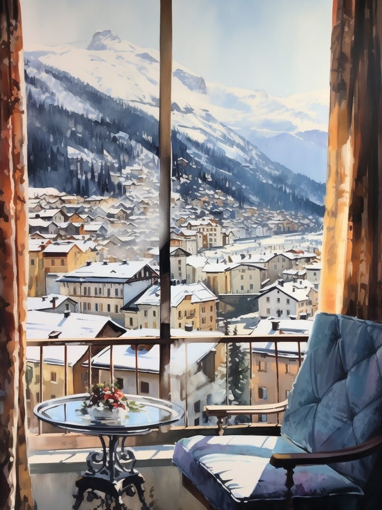 Winter Cityscape St Moritz 1