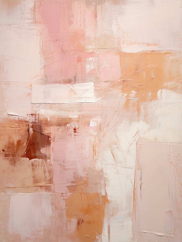 Pink And Brown Abstract Raw Painting 3
