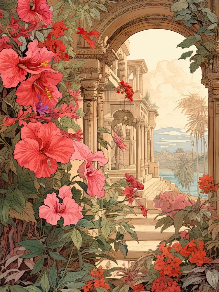 Hibiscus Flower Victorian Style 0