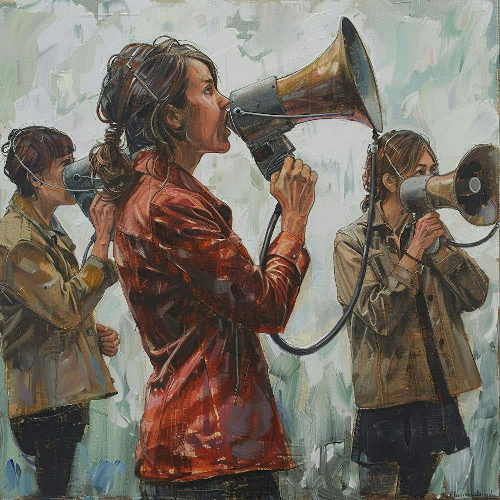 'Speak Up' Activism Oil Painting - Women for Social Change