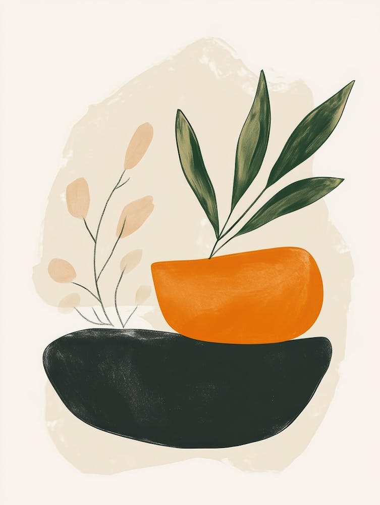 Orange And Black Print