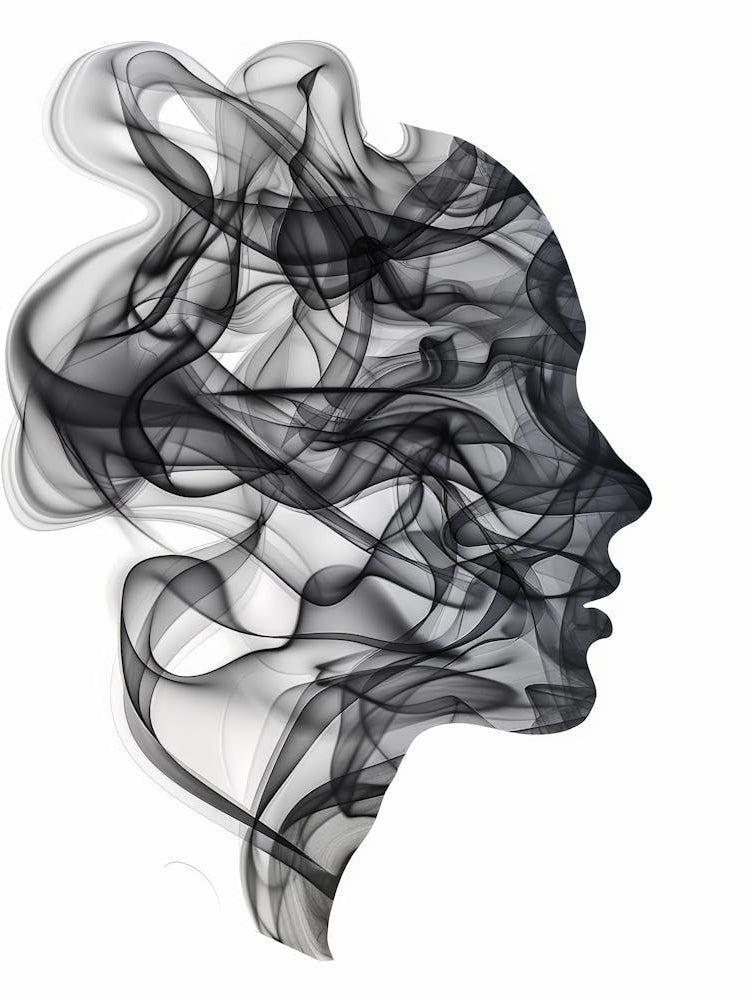 Silhouette Of A Woman With Smoke
