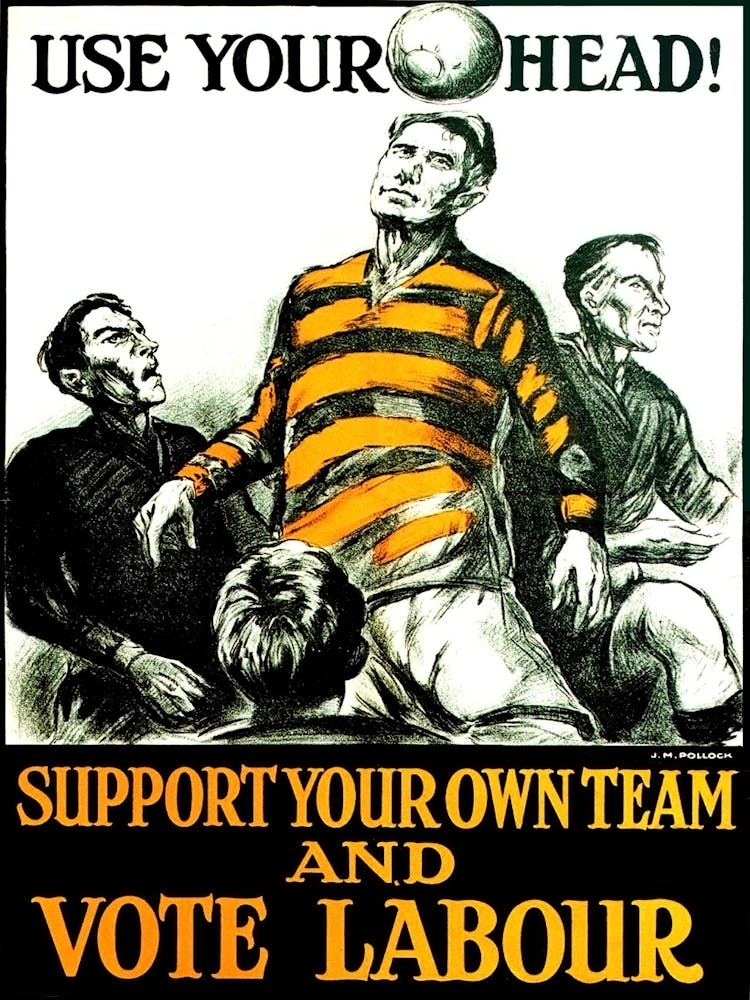 Use Your Own Head, Suppot Your Team, Funny Vintage Poster