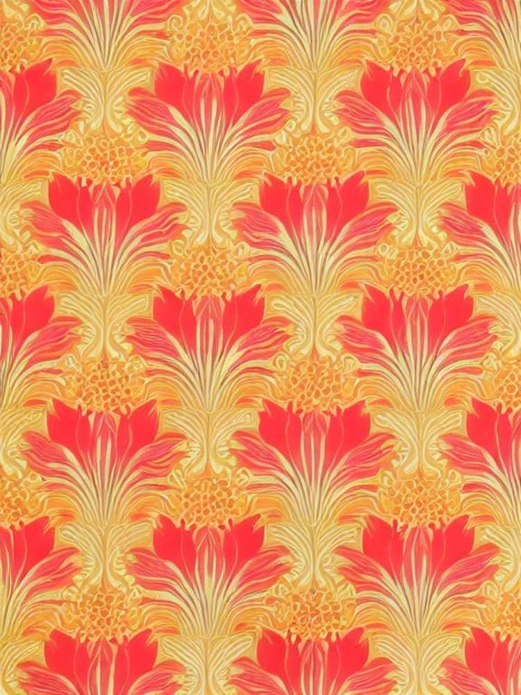 Lotus Floral Print Retro Pattern Flower