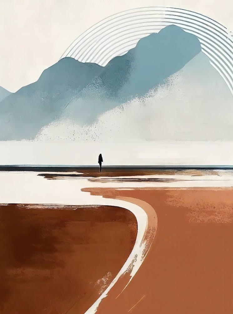Clouds Becoming Mountains - Abstract Minimal Boho Beach