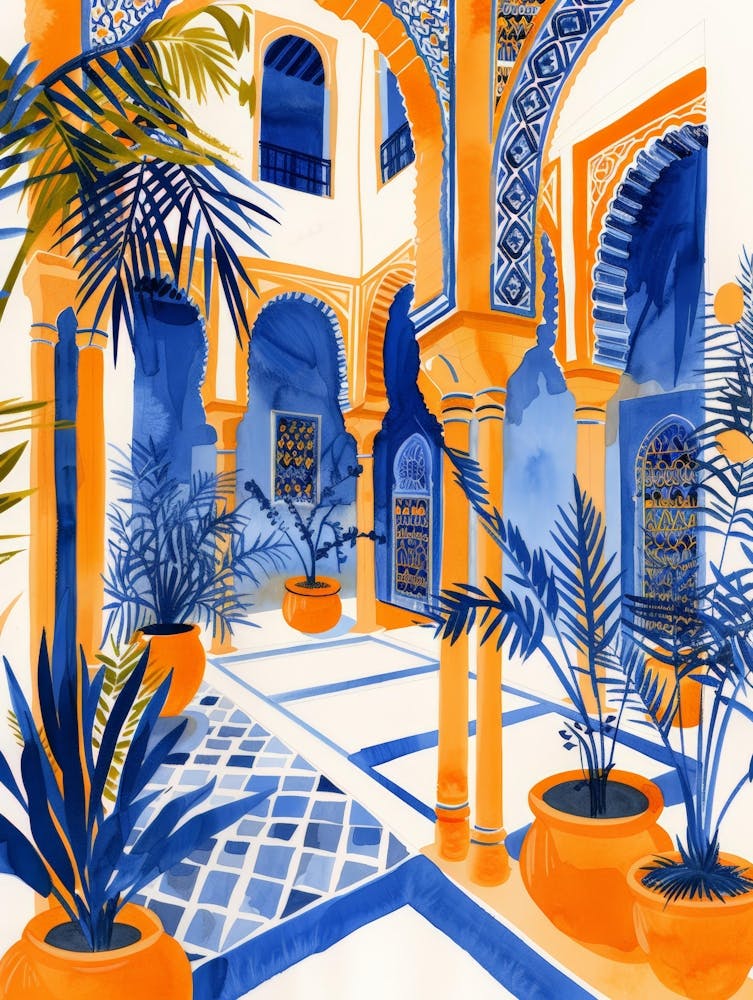 Courtyard Of A Moroccan Palace 1