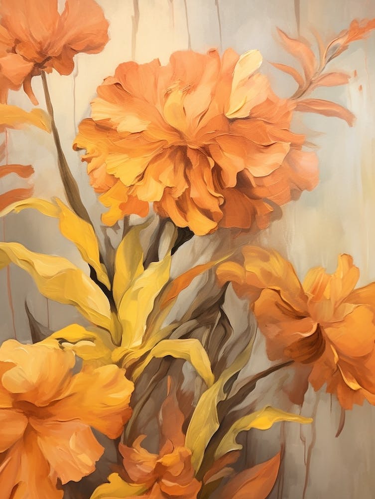 Fall Flower Painting Marigold 4