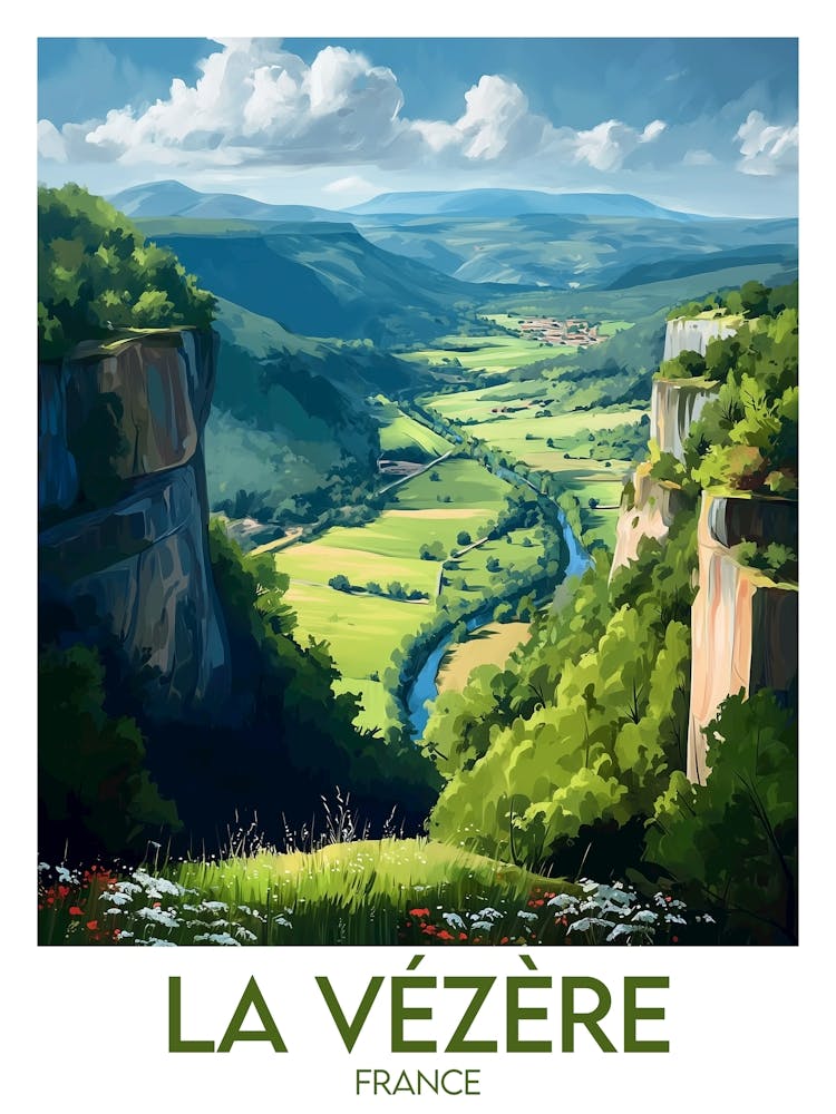 Affiche de voyage La Vézère