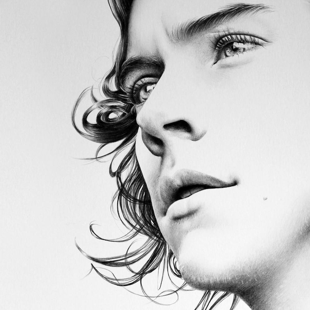 Harry Styles Minimal Portrait Drawing